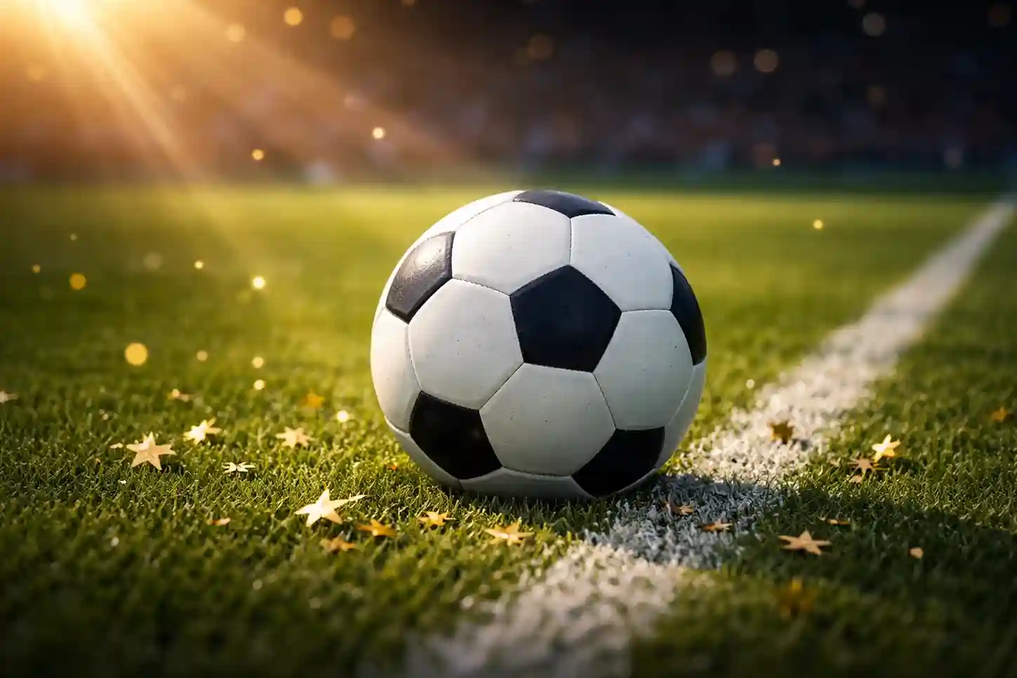 Pallone da calcio con simboli di bonus e promozioni sportive