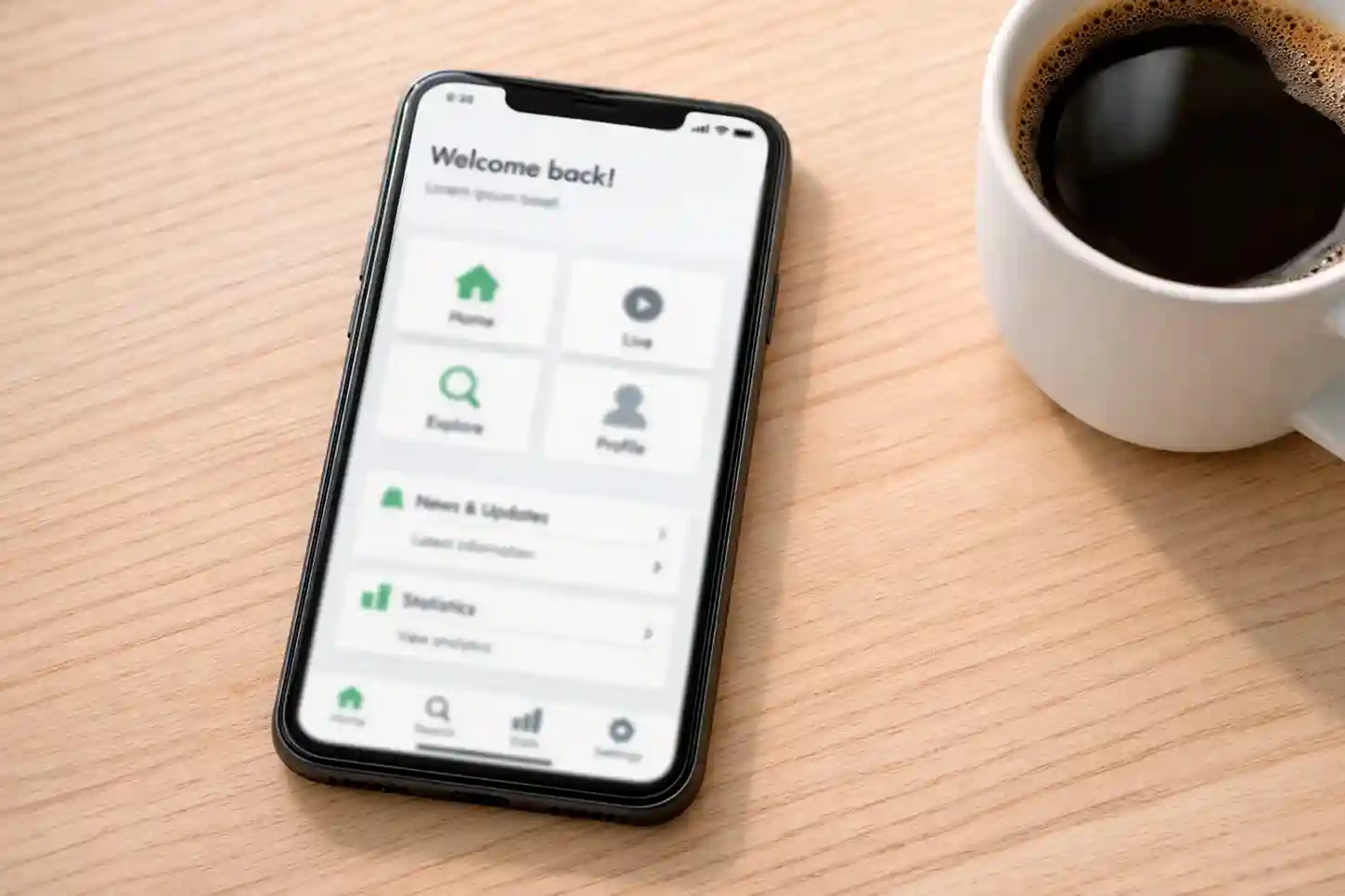 Schermata di app scommesse con design pulito e navigazione intuitiva