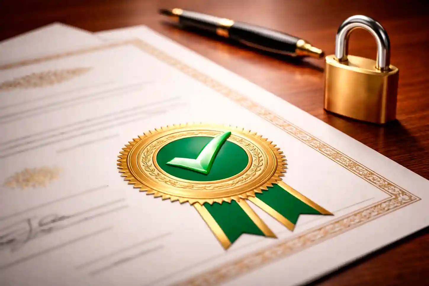 Documento ufficiale con timbro e simbolo di sicurezza per scommesse legali